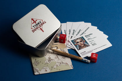 Tinny Dungeons – Minimalist Pocket RPG in a Tin Box – Perfect Travel Companion and Gift
